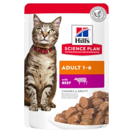 Hill's Science Plan Adult Alimento per Gatti con Manzo Bustina